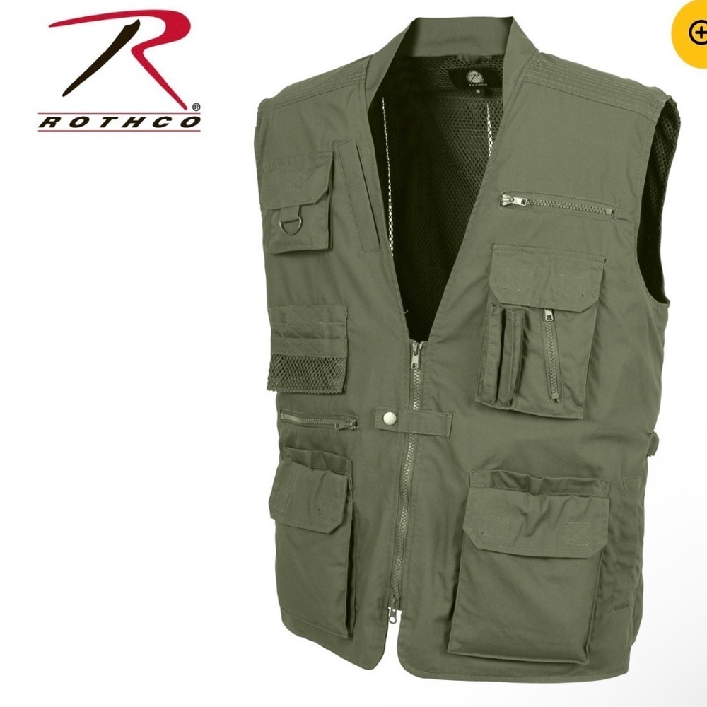 Rothco Plainclothes Concealed Carry Vest Tactical CCW Cargo Olive Drab size S - Picture 2 of 7